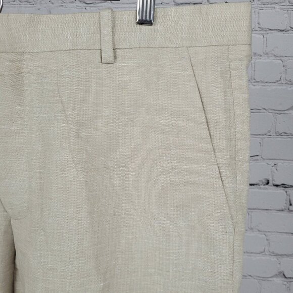 NWT Perry Ellis Beige Linen Blend Regular Fit Lightweight Straight Pants 36x32 - Picture 10 of 15